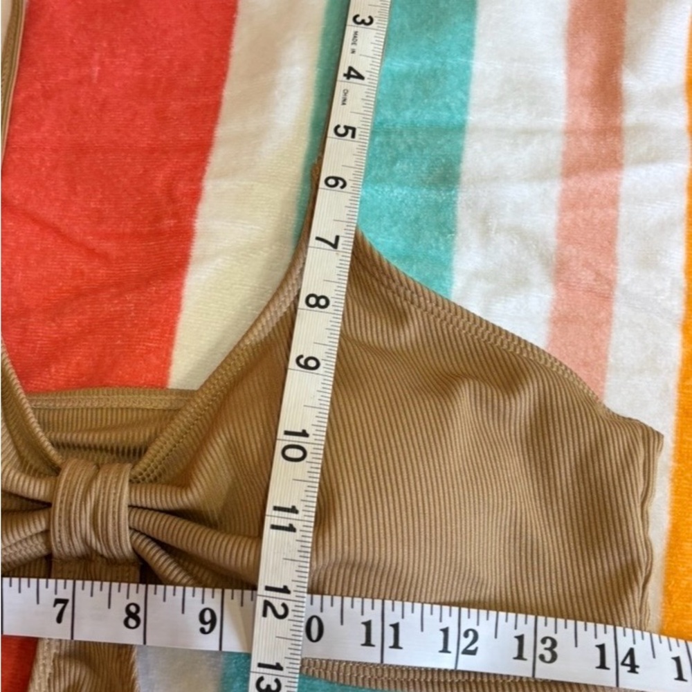 Light Brown One Piece Swimsuit With Cut Outs - Picture 14 of 16